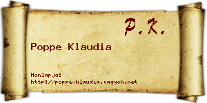 Poppe Klaudia névjegykártya