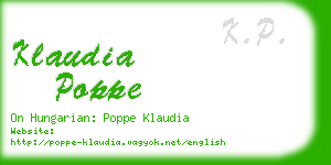 klaudia poppe business card